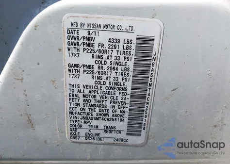 2012 Nissan Rogue Sv from USA, damaged, VIN JN8AS5MT4CW256194